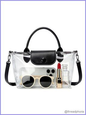 Clear Stadium Approved Crossbody Bag TPU Vegan Leather Convertible Purse